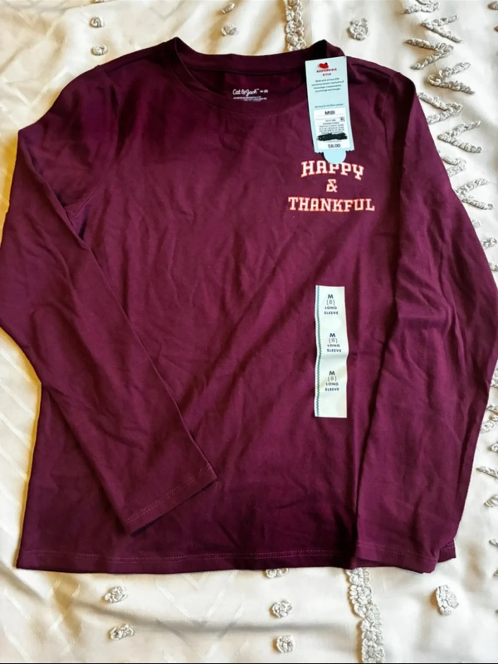 Cat & Jack Long-Sleeve Shirt in Burgundy with 